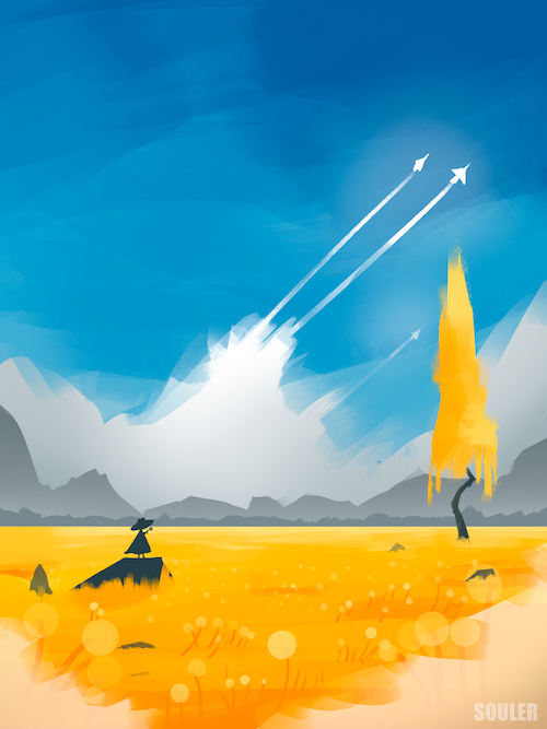 cool art that looks like Ukraine flag